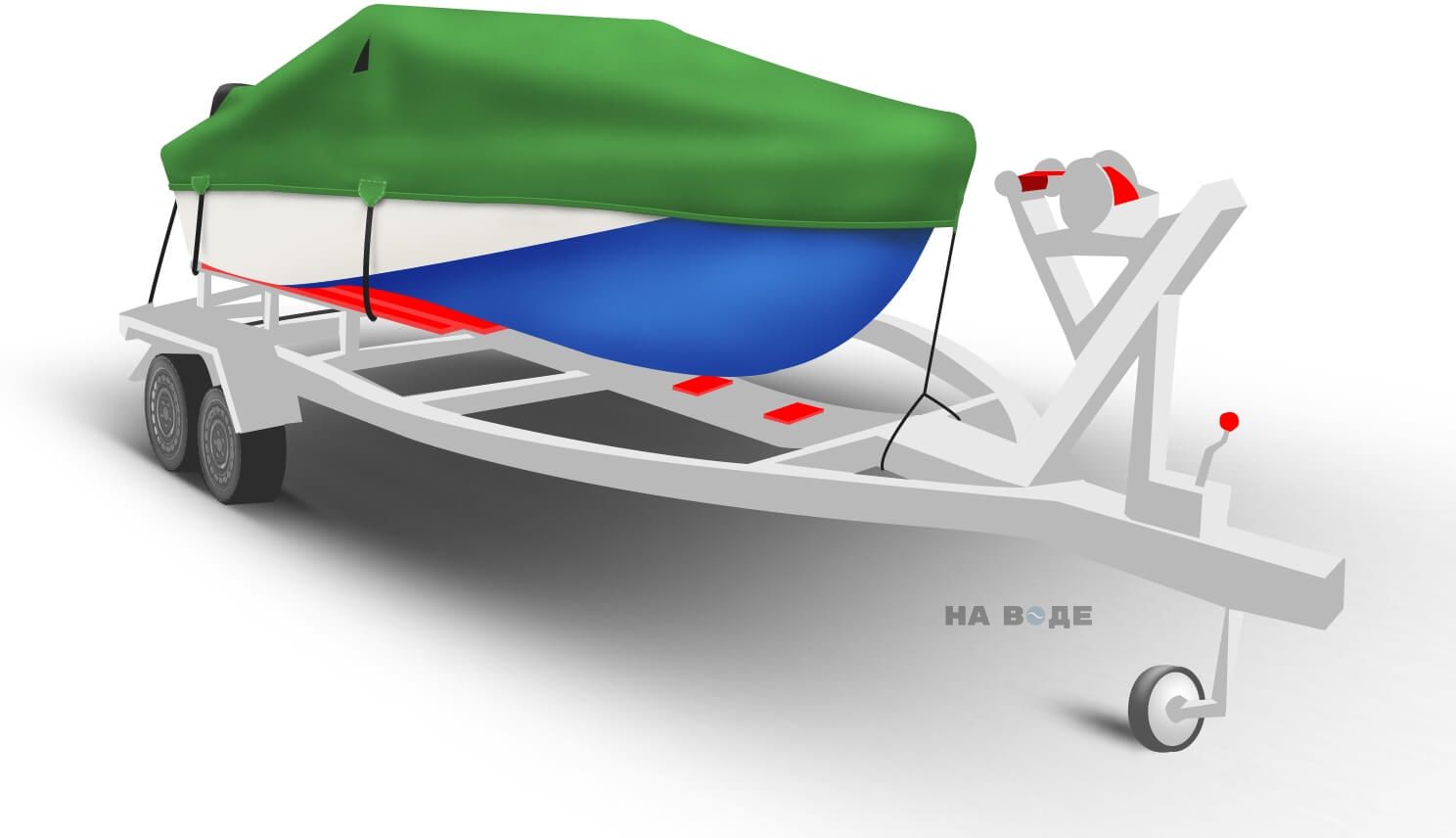 Транспортировочный тент на лодку Амур-3 комплектация C кулисой для мотора - фото 1