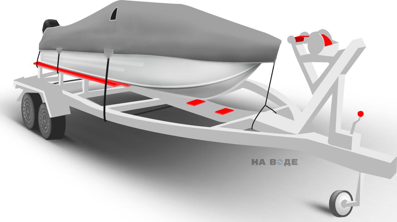Транспортировочный тент на лодку Южанка-2 комплектация C кулисой для мотора - фото 3