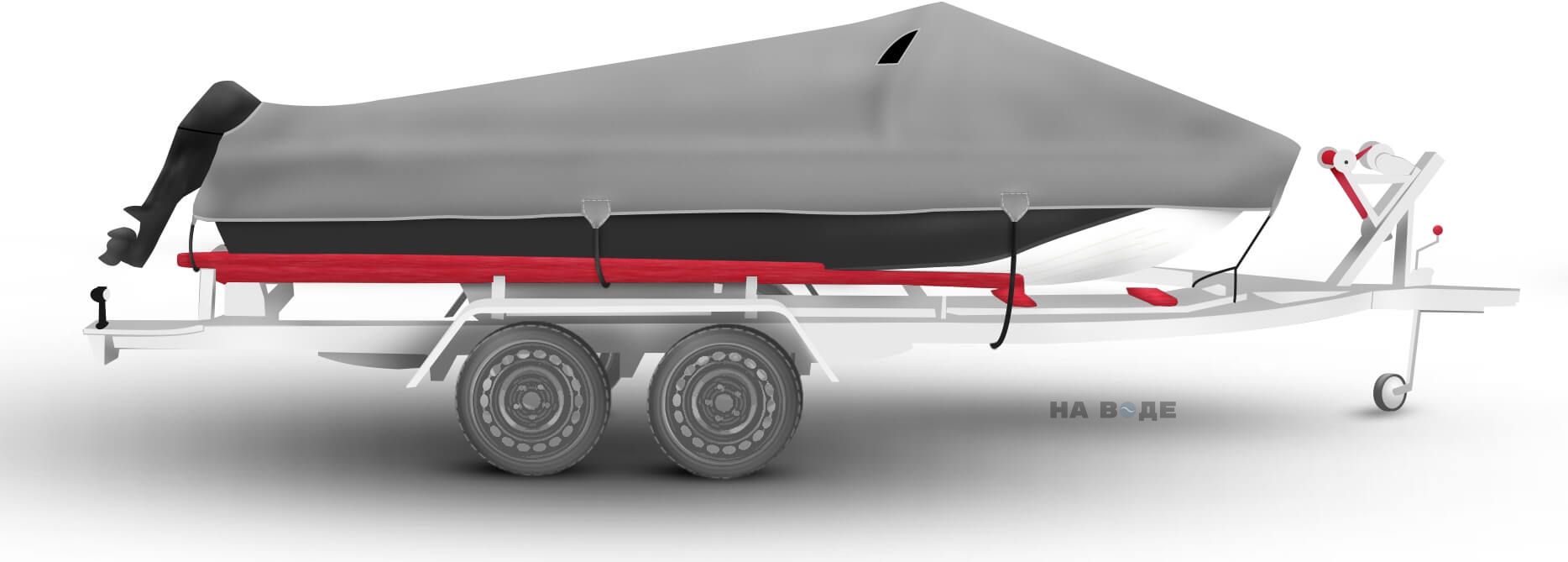 Транспортировочный тент на лодку Казанка-5М2 комплектация C кулисой для мотора - фото 3