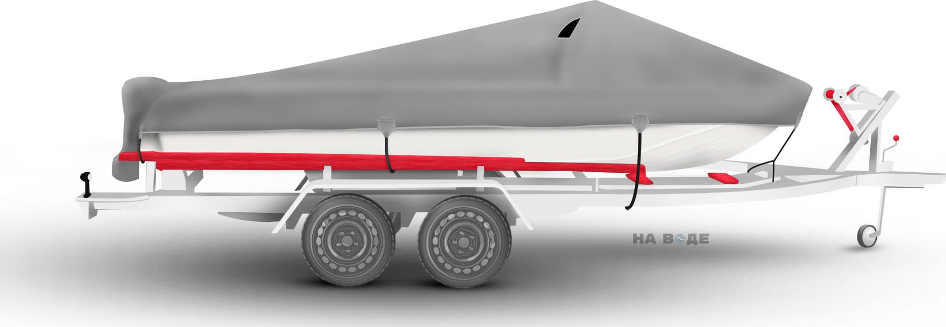 Транспортировочный тент на лодку Казанка-5М комплектация C накрытием мотора - фото 3