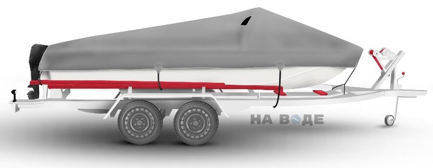 Транспортировочный тент на лодку Казанка-5М комплектация C кулисой для мотора - фото 1