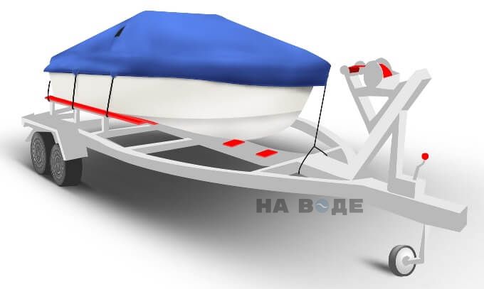 Транспортировочный тент на лодку Казанка-М комплектация Классик - фото 1
