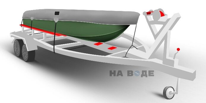 Транспортировочный тент на лодку Тактика 370 комплектация Классик - фото 1