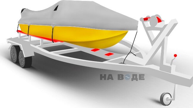Транспортировочный тент на лодку МКМ (Ярославка) комплектация C кулисой для мотора - фото 1